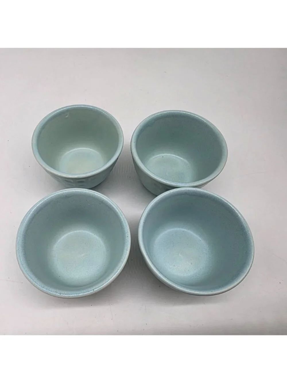 Pier 1 Blue Textured Stoneware Cups Set Of 4